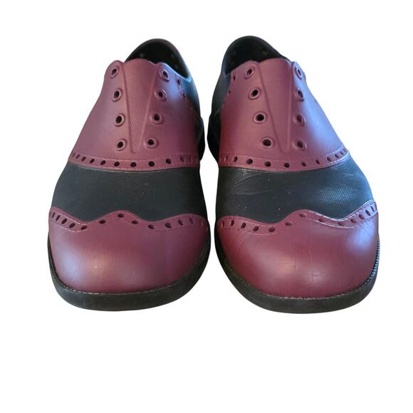 Biion Golf Shoes Wingtips Crimson Red/Black‎ Size 7 - Picture 1 of 6